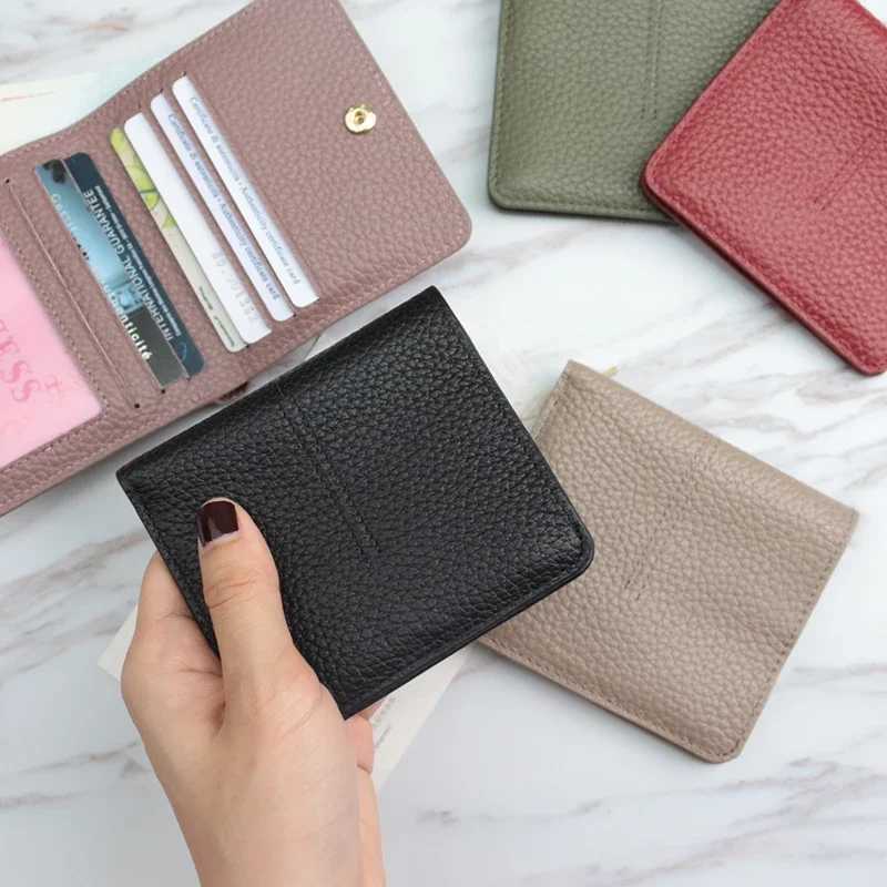 Leather Slim Cardholder Smart Wallet Ladies Simple Cowhide Holders Ultra Thin Wallet Womens Purse Z250527