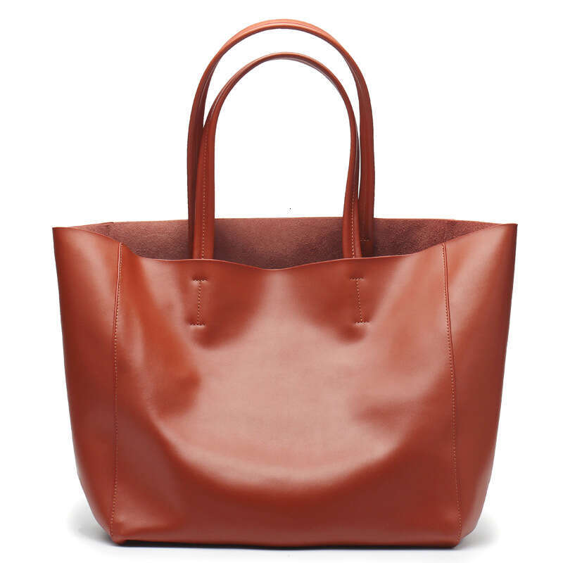New Capacity Commuter Mommy Cowhide Large Genuine Leather Tote Single Shoulder Crossbody Shopping Bag designer bag