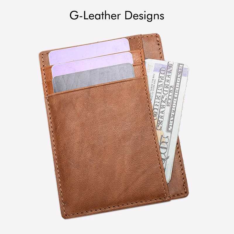 Vintage Genuine Leather Card Holder Oil Waxy Leather Wallet Cases Unisex Slim Card Bag Z250527