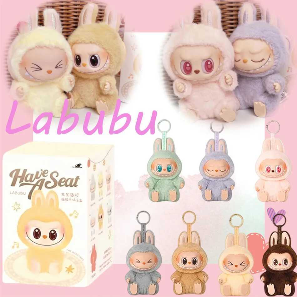 Hot Sales Anime Characters Macaron Labubu with Seat Series Vinyl Pendant Plush Doll Cute Monster Replica Keychain Birthday Gift W250526