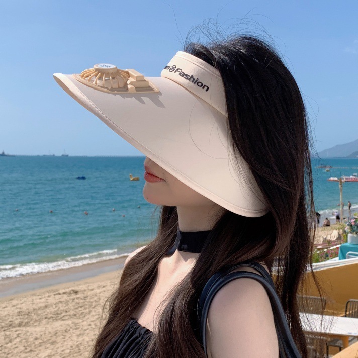 Designer's Sun Hatenglish Style Fan Hat For Women, Outdoor Sunshade Visor Hat With Large Brim, UV Protection, Adjustable Summer Sun Hat For Women