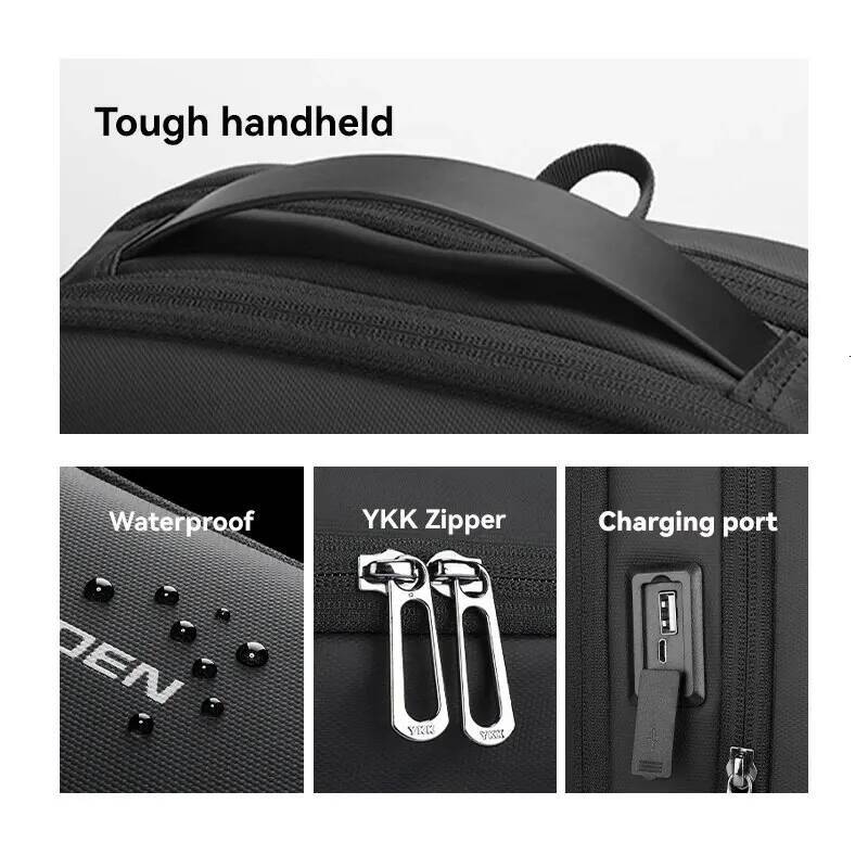 Slim Laptop for Men Business Minimalist Backpack YKK Zipper Scratch Resistant With USB