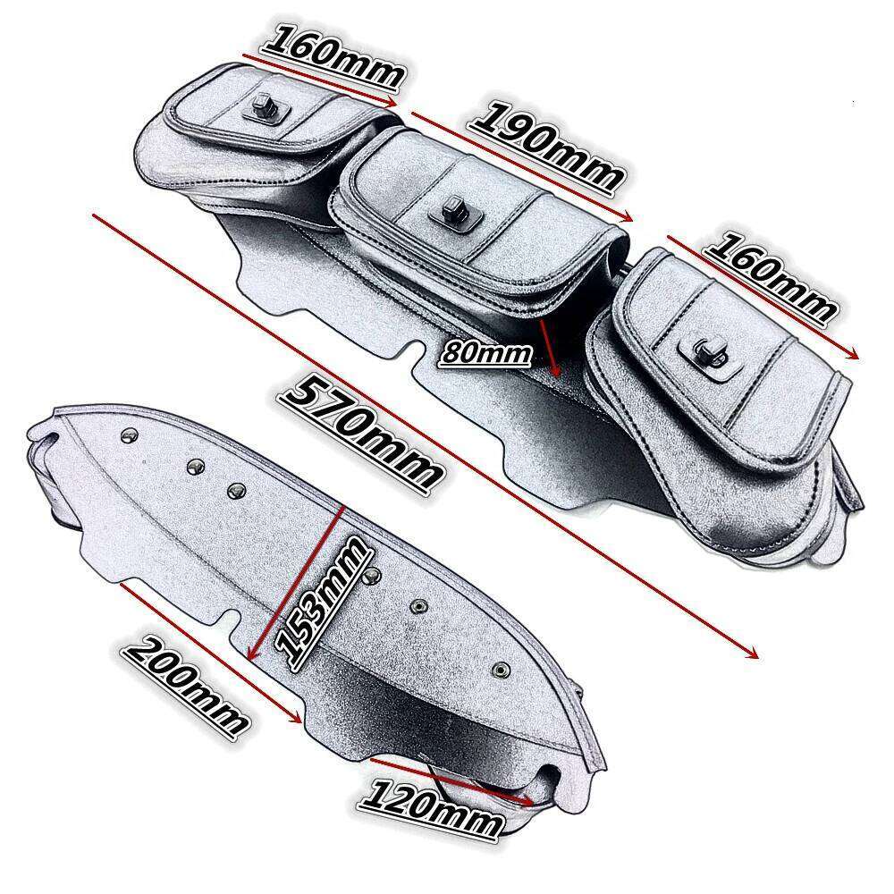 Motorcycle 3-Pocket Windshield Batwing Fairing Pouch Bag For 1996-2013 Harley Electra Street Glide Touring
