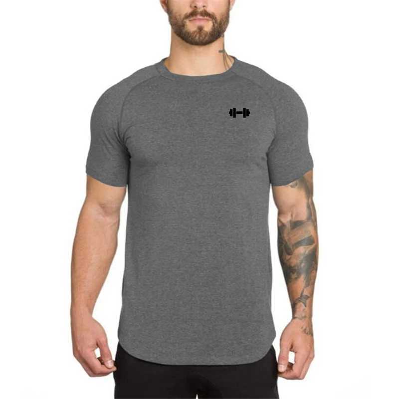 2023 Mens T-shirt Male Sports Gym Muscle Fitness T Shirt Blouses Loose Short Sleeve Summer Bodybuilding Tee Tops Mens Clothing Z250527