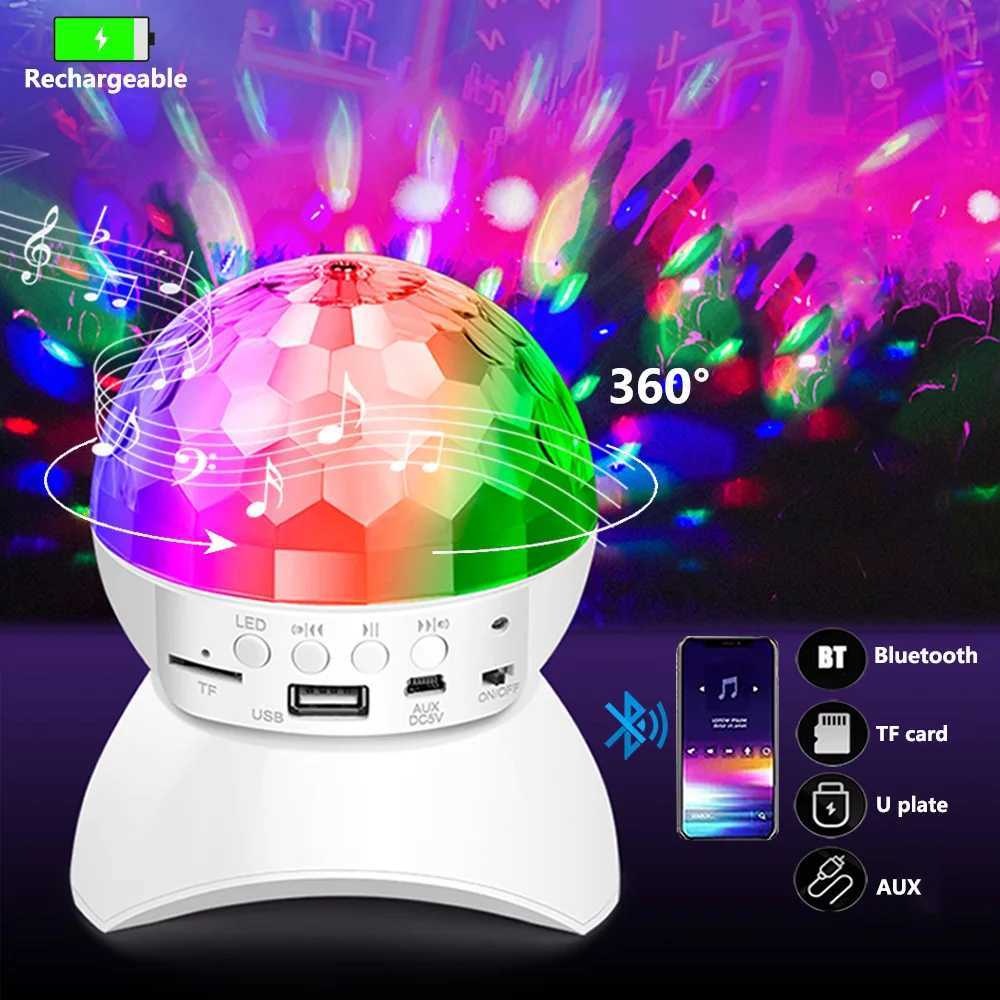 USB Charging Bluetooth Music Light Disco Rotating Stage Light LED RGB Disco Ball Light Party Wedding Atmosphere Light Christmas XJ250527