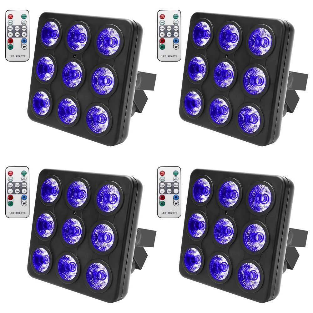 UKing 4PCS 9x10W LED Square Par Light 8CH DMX512 Sound Activated Remote Control Stage Effect Lighting for DJ Disco Bar Party XJ250527