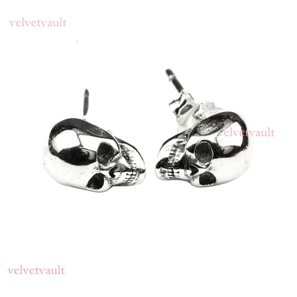 Real Sterling Sier Skull Earrings Studs Set Small Stud Earring Vintage Jewelry for Men and Women Brinco Masculino