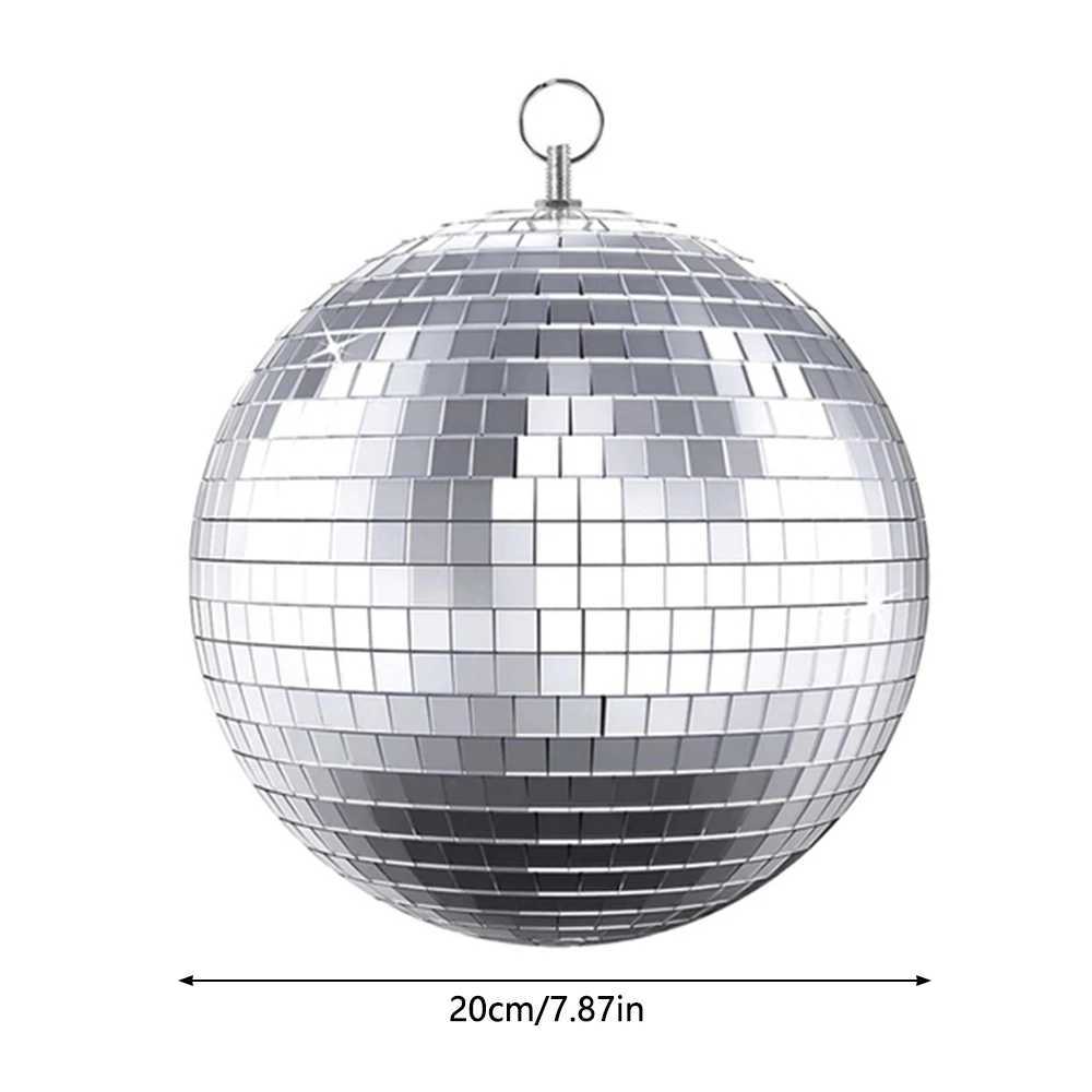 Glass Mirror Balls Reflective Rotating Mirror Ball Hanging Bar Disco Ball 8 Inch Glitter Stage Effect Decoration for KTV WeddingXJ250527