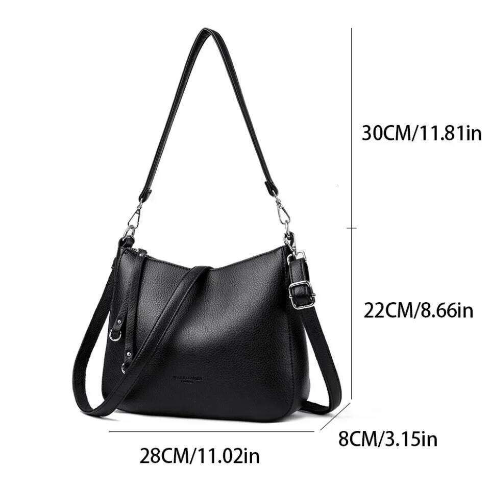 Genuine Brand Women's Soft PU Leather Shoulder Crossbody Hand Bags Designer Ladies Messenger Commuting Sac A Main