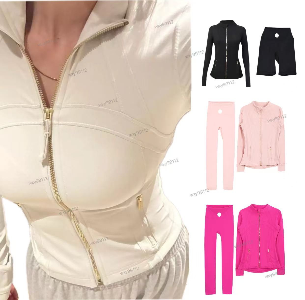 Top Workout set Women Yoga Sets jackets shorts leggings Push Up Fitness sets High Waist Sports Jackets Zip Up Coat Elastic Sportswear Outfits Pants Gym Suits