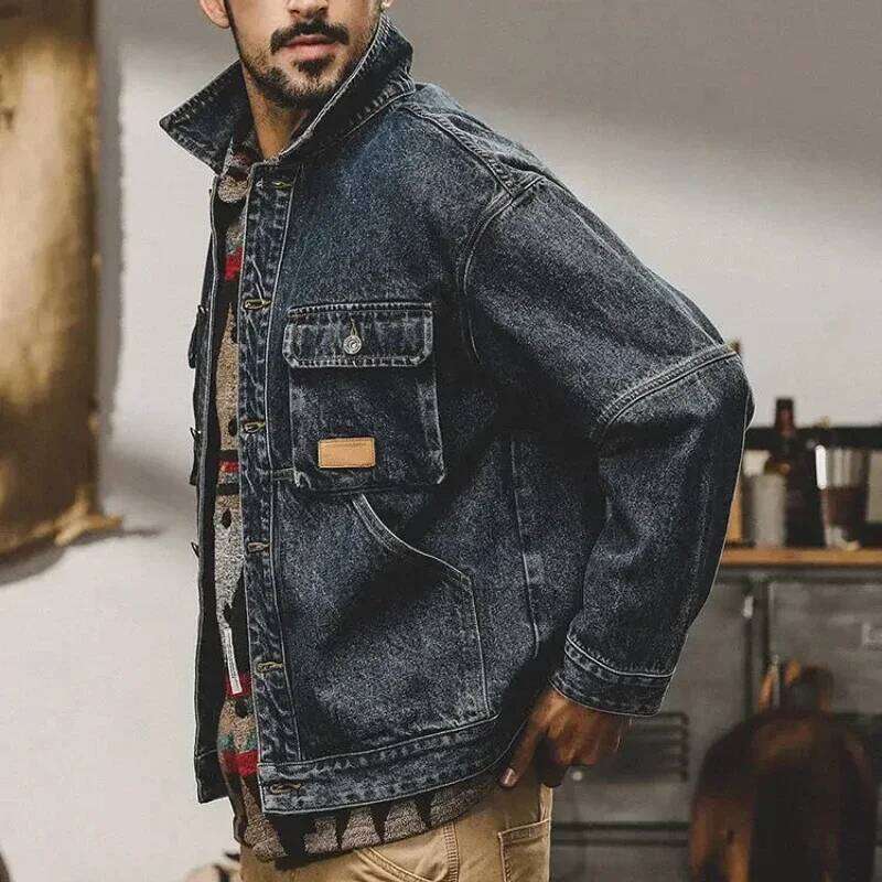 Winter 2024 Loose Cowboy Coat For Men Trendy Washed Low Price Y2k New In Casual Denim Jackets Man Korean Popular Clothes Lxury