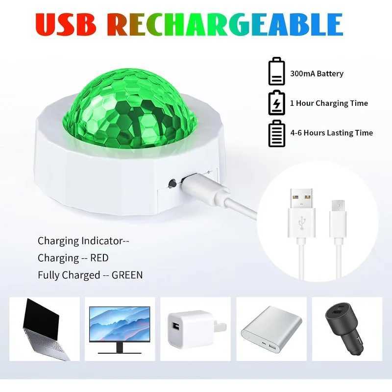 Car Disco Ball Rechargeable Battery Mini Disco Ball for Car Music Sound Activated Multicolor Car Disco Lights Inside Your Car XJ250527