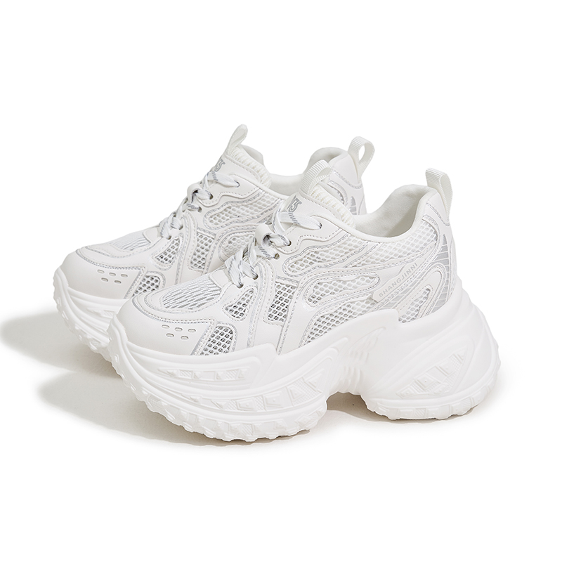 Designer Dad Shoes for Women New 2025 Spring and Autumn Versatile Thick-Soled Casual Sports Shoes with Sponge Cake Small Height Increase Women's 