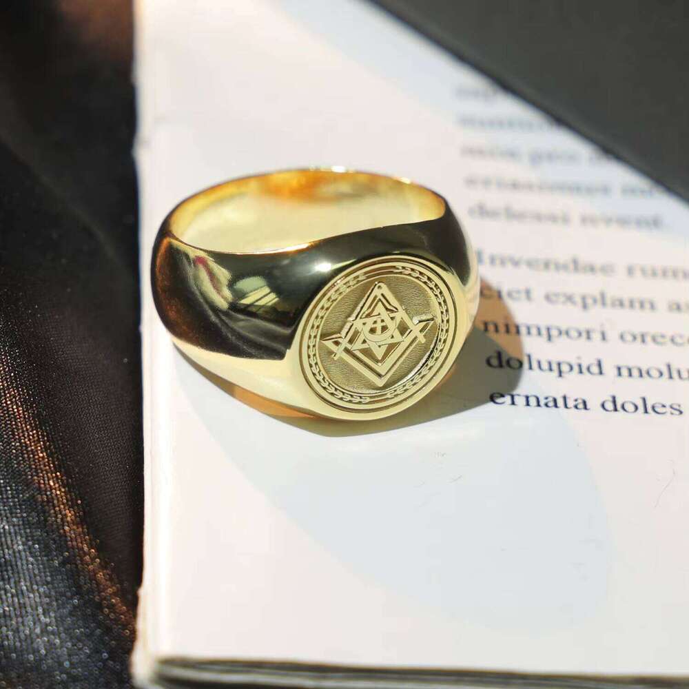 3D Stainless Steel Ring Personalized Gold Plated Letters Men Jewelry for Lover Gift Wholesale