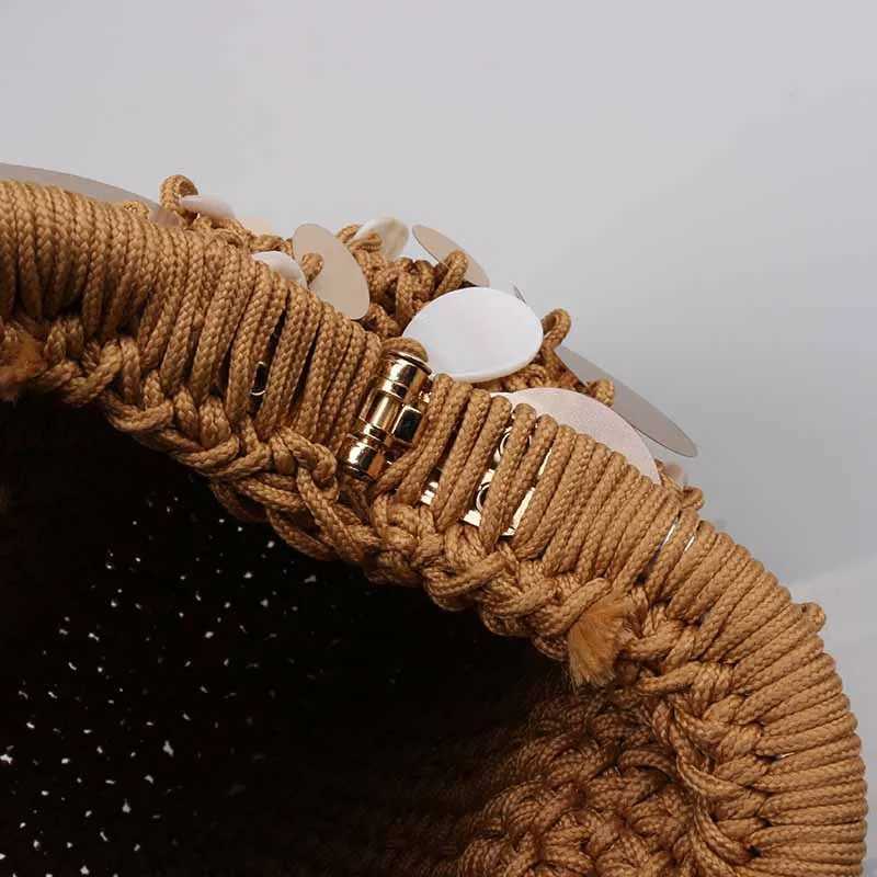 Straw Clutch Handbag Handmade Clutch Purse Cloud Dumpling Bag Sequins Woven Handbags Designer Weaving Pouch for Party Vacation W250527