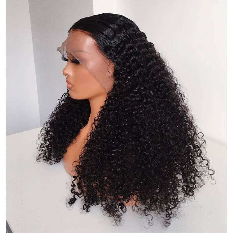 Natural Soft Long 26Inch Kinky Curly Lace Front Wig For Black Women Synthetic Preplucked Glueless Baby Hair Daily