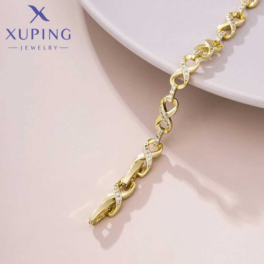 Xuping Jewelry New Arrival Romantic Fashion 19cm Light Gold Color Charm Bracelets for Women Valentine Day Gift X 000710703 W250526