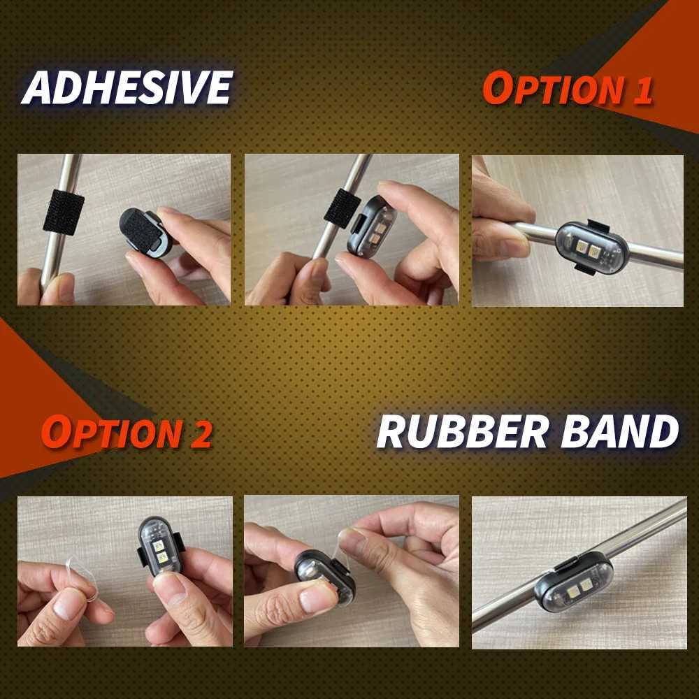 4/10x Car LED Light Multifunctional Car LED Warning Light Rechargeable Wireless Car Light with Remote Control Decorative Light XJ250527