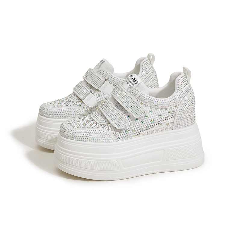 Designer The 2025 Summer New Versatile Breathable and Perforated Mesh Casual Shoes Thick-Soled Sponge Insole Height-Increasing Women's Shoes Z912