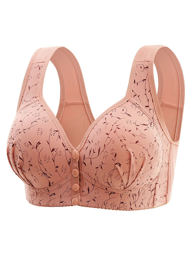 4PCS Largesized Pregnant Womens Breastfeeding Bra Comfortable Traceless Front Buckle Fixed Cup Thin Vest Style Underwear 250527