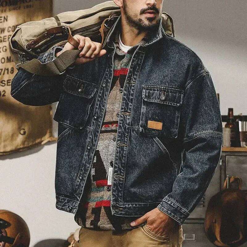 Winter 2024 Loose Cowboy Coat For Men Trendy Washed Low Price Y2k New In Casual Denim Jackets Man Korean Popular Clothes Lxury