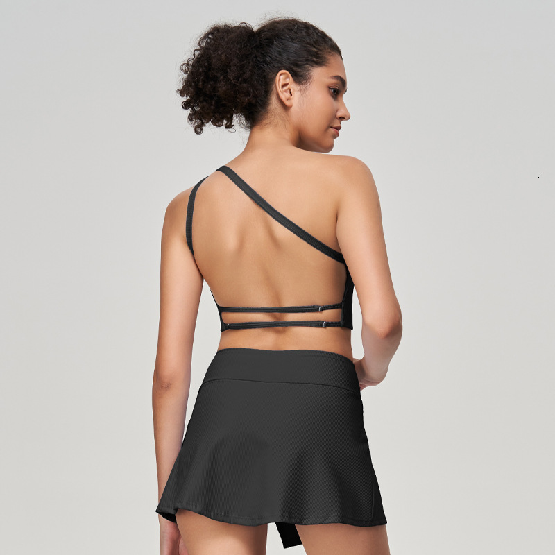 Outfit for Women 2025 New Slim Fit Sports Fitness Wear Tank Top with Beautiful Back Tennis Skirt Yoga Vest