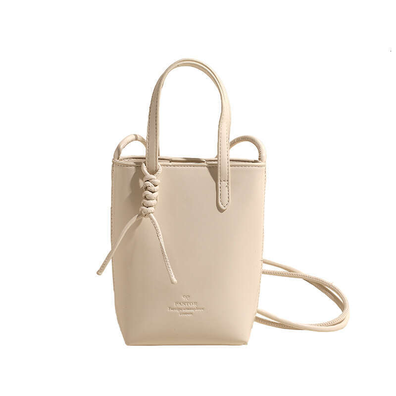 High-End Niche Oil Wax Leather Handbag Mobile Phone Commuter Versatile Stylish Solid Color Shoulder Crossbody Women's Bag