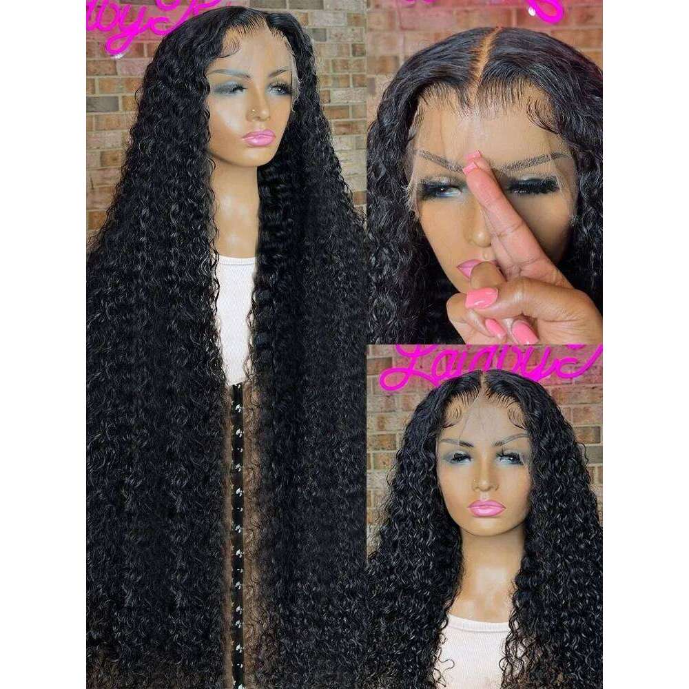 MossilyHd 13x6 Human Hair Curly Wig For Women 40 Inch Brazilian Pre Plucked 13x4 Deep Water Wave Lace Frontal Wigs