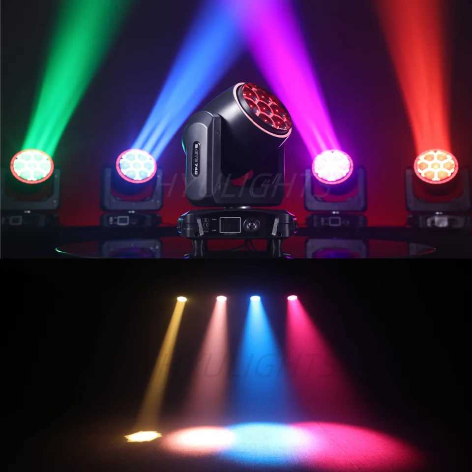7x40W RGBW 4in1 LED Spotlight Wash/Beam /Zoom Professional DJ/Bar Lighting Big Bee Eye Moving Head disco strobe stage lights XJ250527
