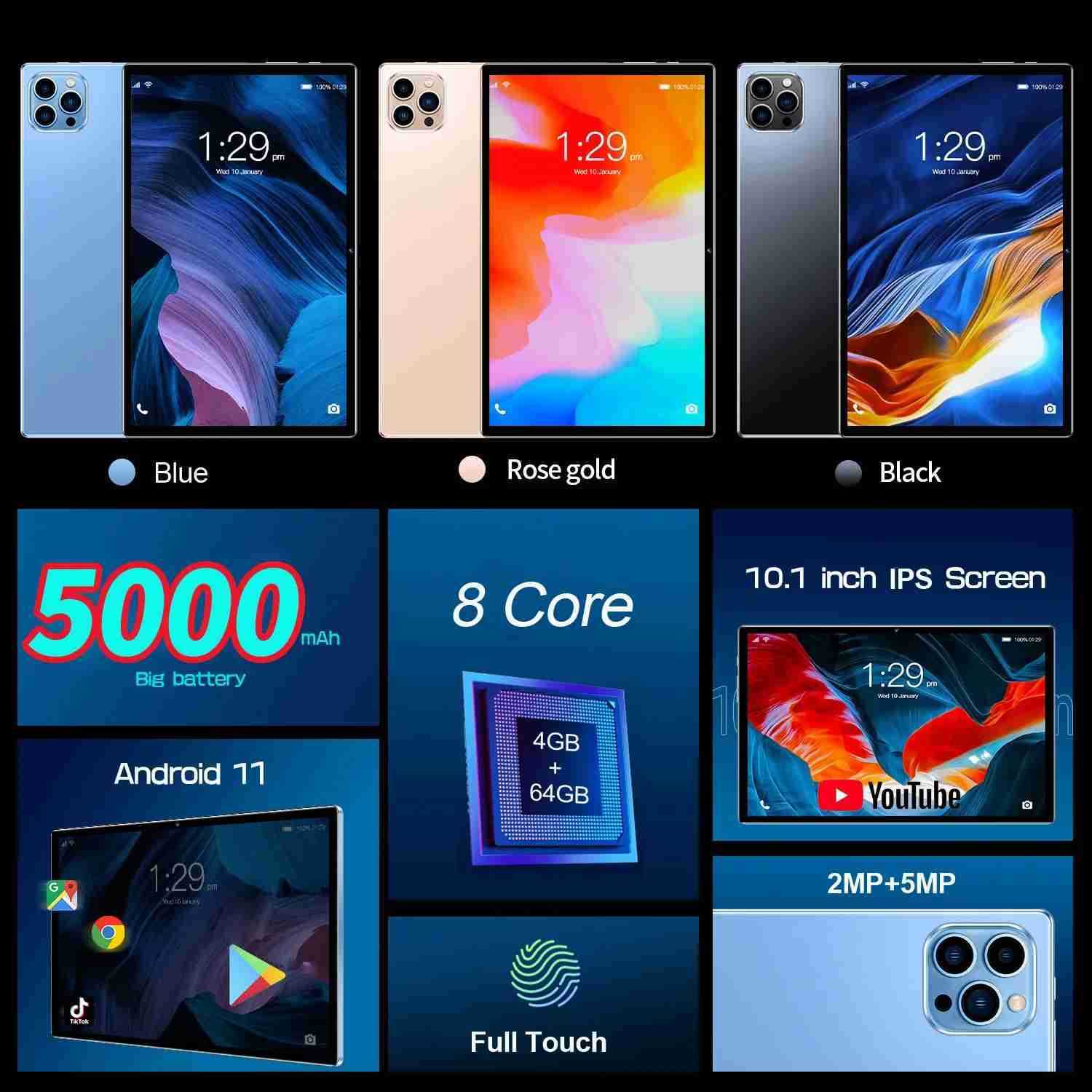 New 10.1-inch ULTRA SLIM Pad Google Play Tablet Pc Octa Core HD Display Dual SIM Dual Cameras G Sensor Multi Touch Tablets z250527