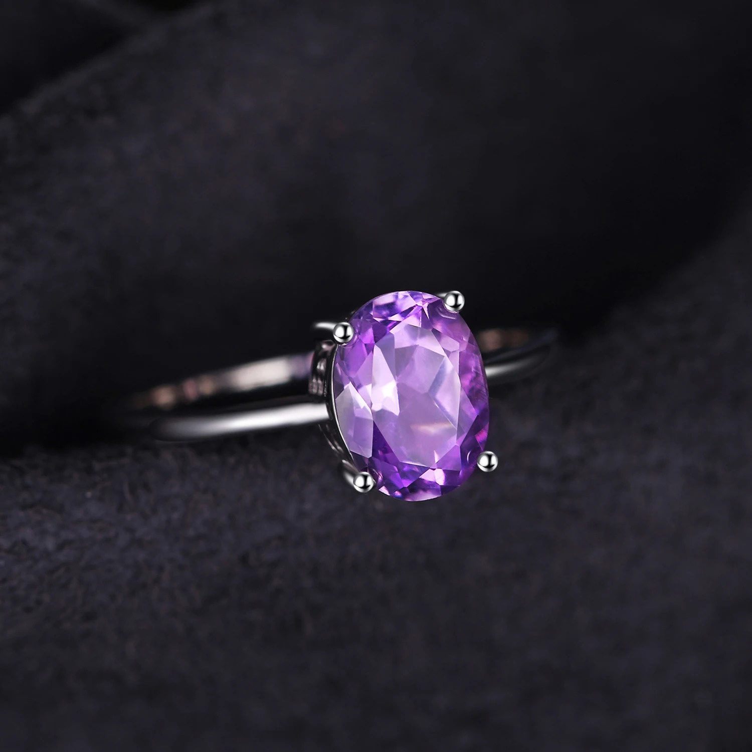 Jewelry Rose Gold Yellow Gold Plated Oval Natural Amethyst Citrine Garnet Topaz Peridot 925 Sterling Silver Ring for Women 250519