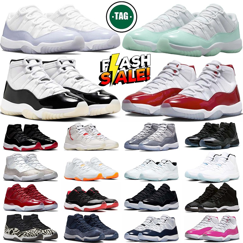 Designer Sneakers 11 11s Basketball Shoes Men Women Cherry Cool Cement Grey Bred Cap and Gown Space Jam 72-10 Mens Trainers Sports Sneaker
