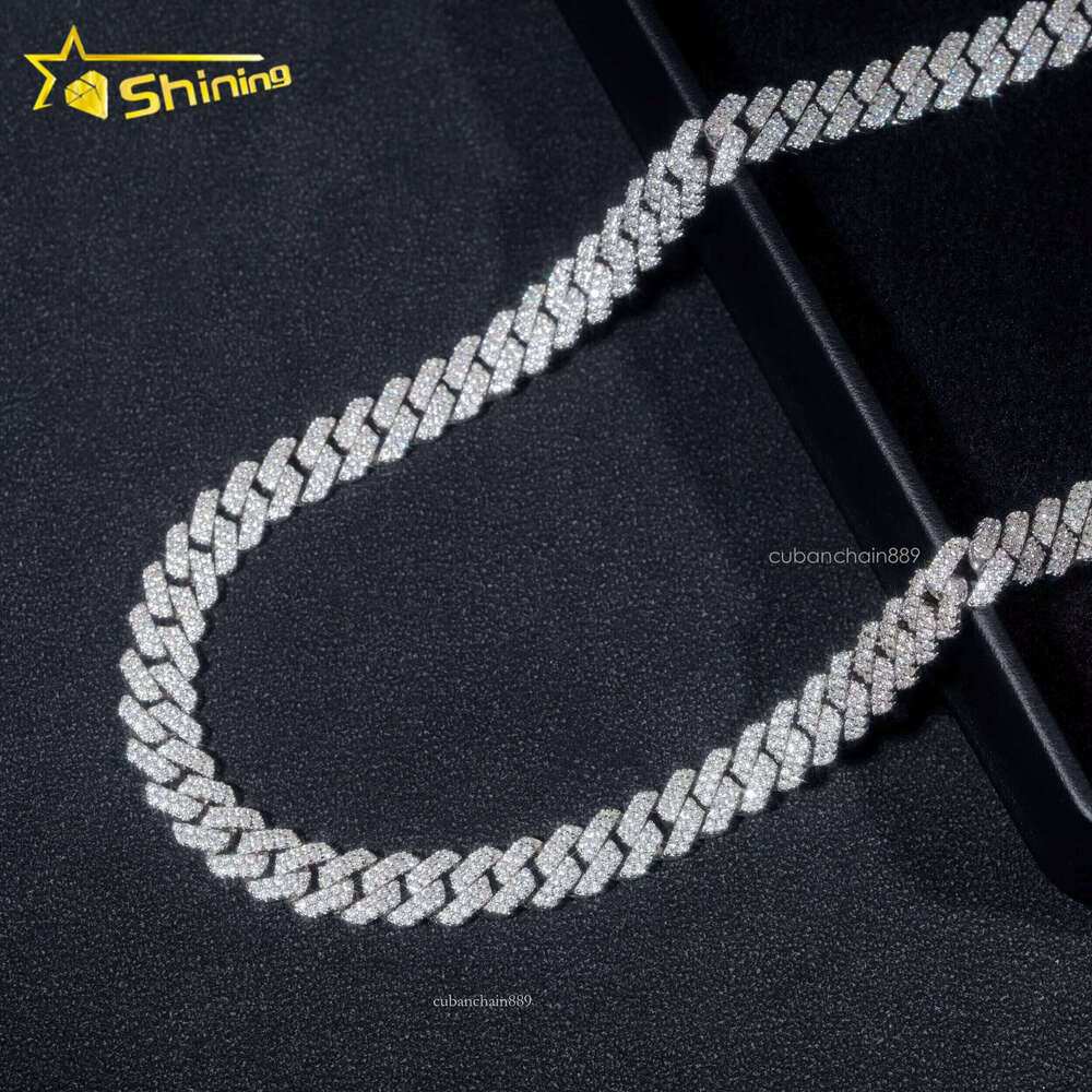 Stocks 8MM Sterling Sier Gold Plated New Arrivals Hip Hop VVS D Color Moissanite Cuban Link Chain