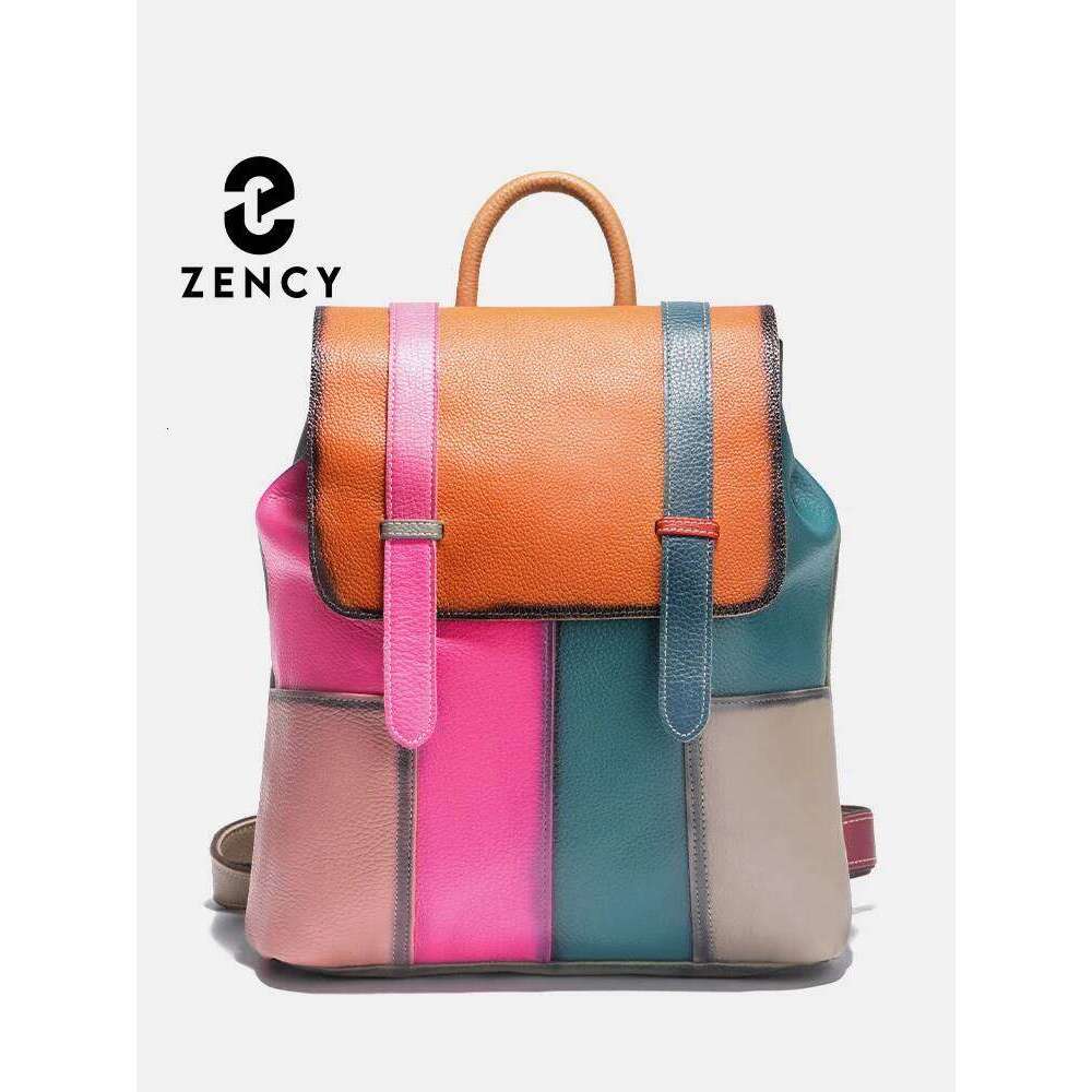 Zency Women's Stylish Genuine Leather Backpack Large Rucksack For Ladies Capacity Satchel New Shoulder Bags Knapsack