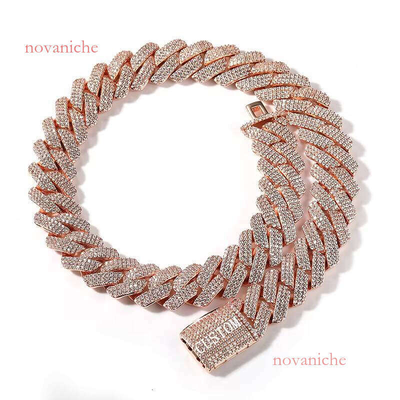 Custom Name 20mm Zircon Cuban Hiphop Dia Wholesale Fashion Jewelry Light Hip Hop Necklace