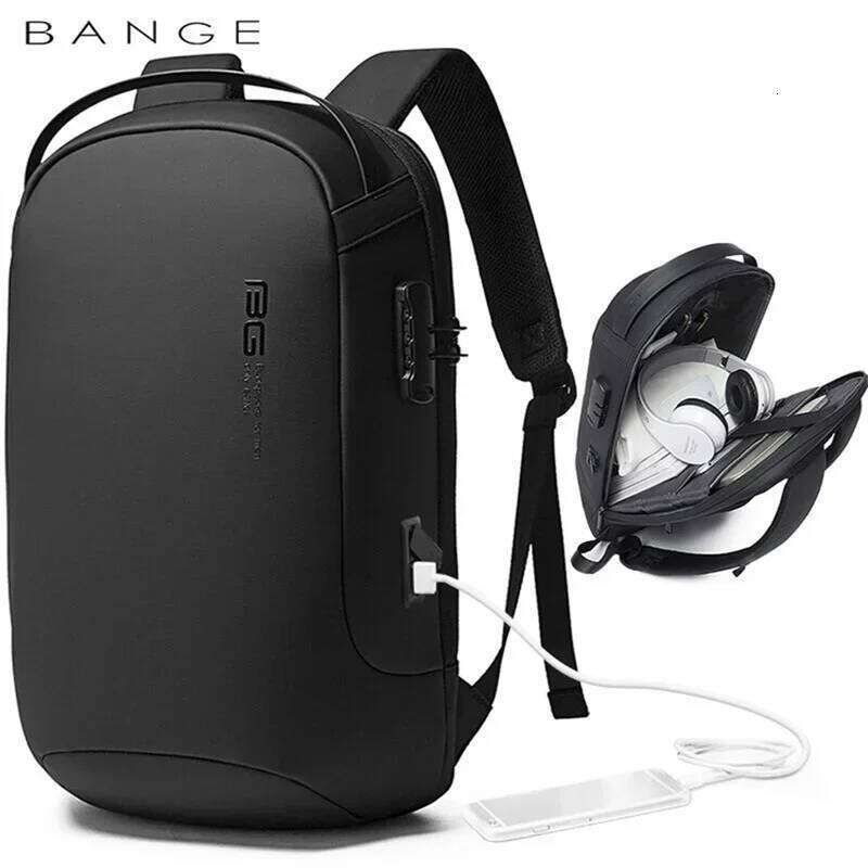 Bange Anti thief Male school Bags for Men inch Laptop Backpacks Fashion Waterproof Travel Backpack
