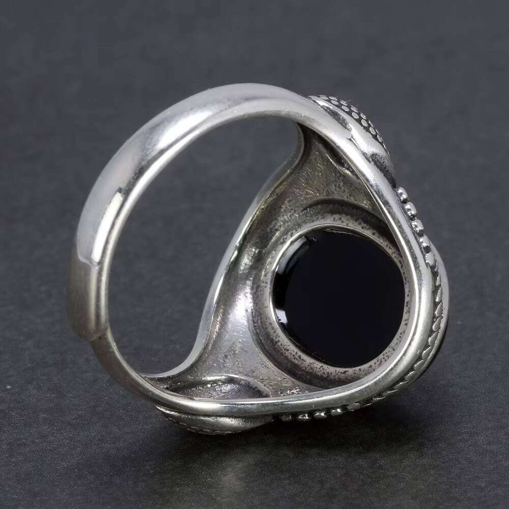 Natural Black Onyx Stone Men Rings Jewelry Fashion Ring