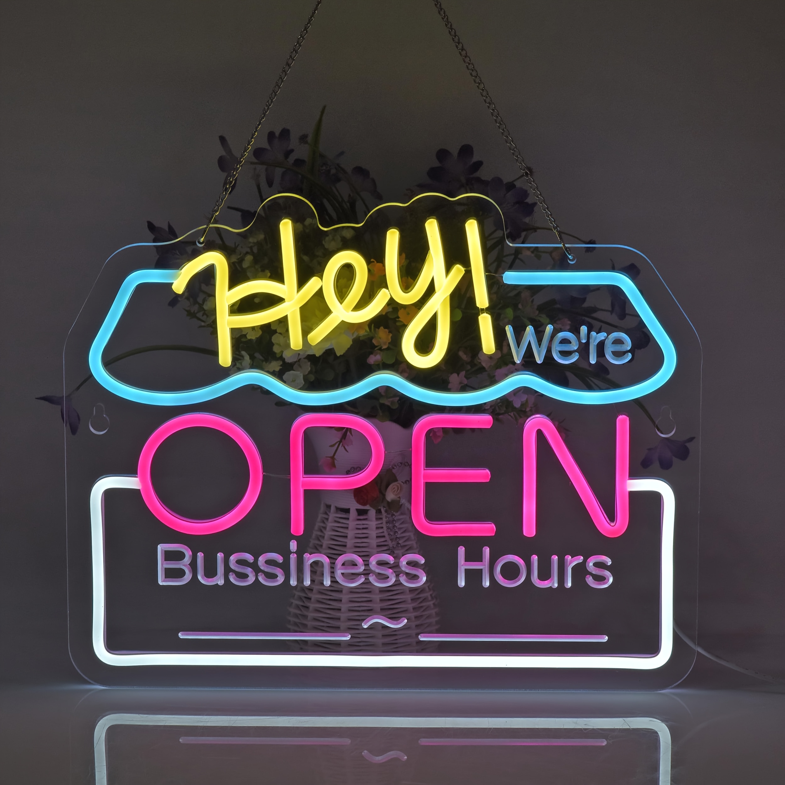 OPEN Neon Sign, Neon Lights Hanging Wall Art Decoration for Business Shop Bar Market Bakeries