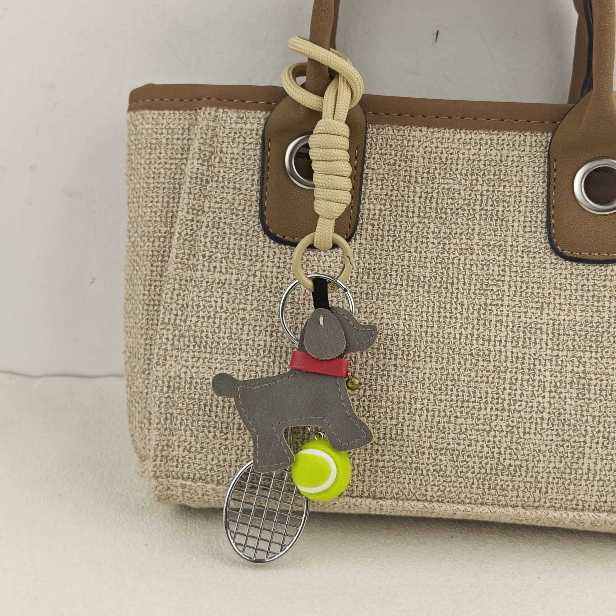Leather Dog Bag Charm Cartoon Cute Pendant For Handbags Women Men Creative Keychain Accessories Gift W250526