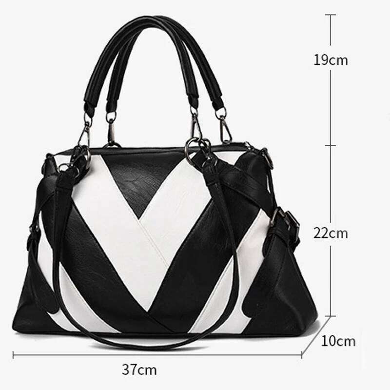 Female Solid Color Patchwork Shoulder Women Designer Handbag Ladies PU Leather Crossbody Bag