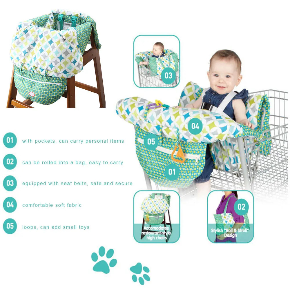 IMBABY Baby Shopping Cart Cover 2in1 Trolley Highchair for born Push Protection with Seat Belt 250527