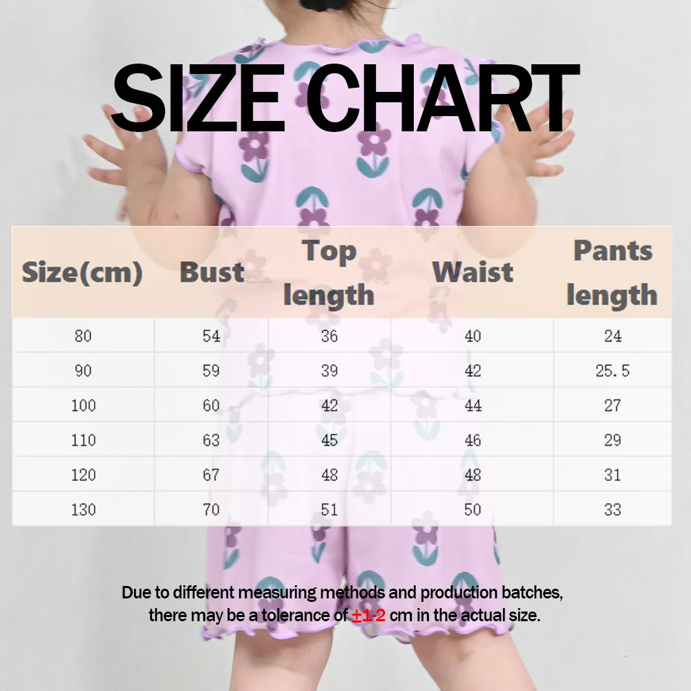 Summer Pajama Baby Girl Clothes Shortsleeved suit for Girls Cute Childrens Set Floral Sleeping Pajamas Casual 250527