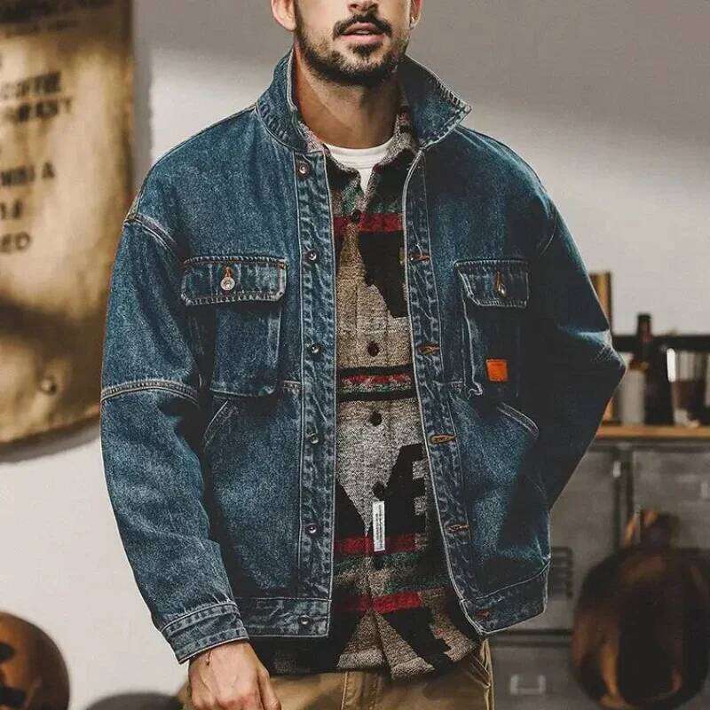Winter 2024 Loose Cowboy Coat For Men Trendy Washed Low Price Y2k New In Casual Denim Jackets Man Korean Popular Clothes Lxury