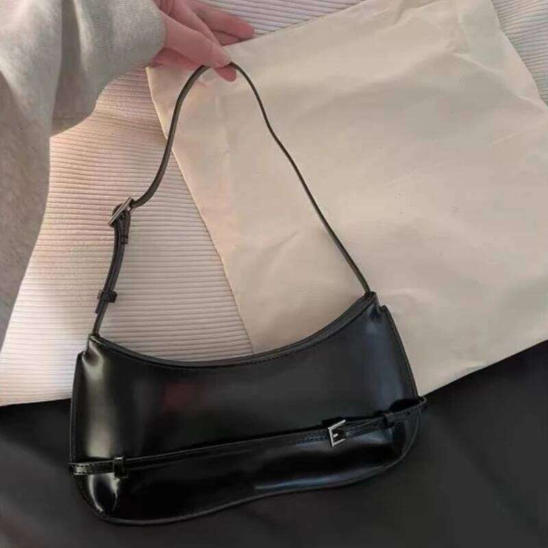 Women's Bags Designer 1Pc French Niche Design Cowhide Shoulder Handbag Women's High-End Party Red Wedding Fashion Handheld Underarm Bag