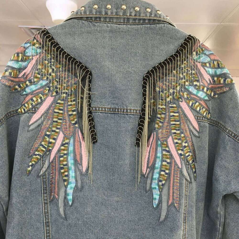 Women's Trendy Denim Jacket 2020 Spring Autumn Collection Loose-Fit Slimming Fringed Long Sleeve Top European Style Embroidery