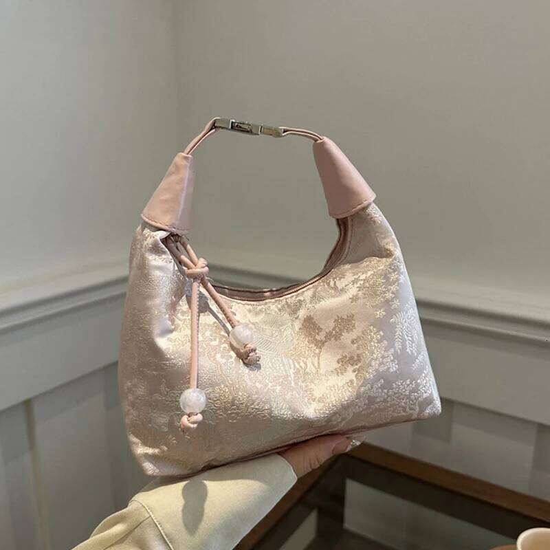 Women's Bags Designer Exquisite Embroidered Chinese Style Zipper Canvas Pea Purses Adjustable Daily Party Tote Handbag Cheongsam Bag