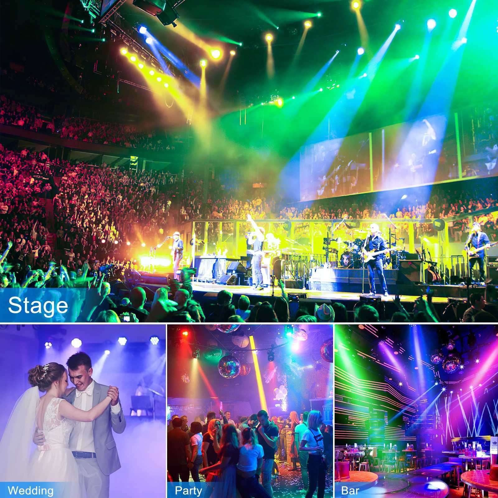 UKing 4PCS 200W 18 LED Par Light 4in1 18x8W RGBW Stage Light DMX 512 Control 4/8CH Flat Lighting Christmas DJ Party Disco Lamp XJ250527