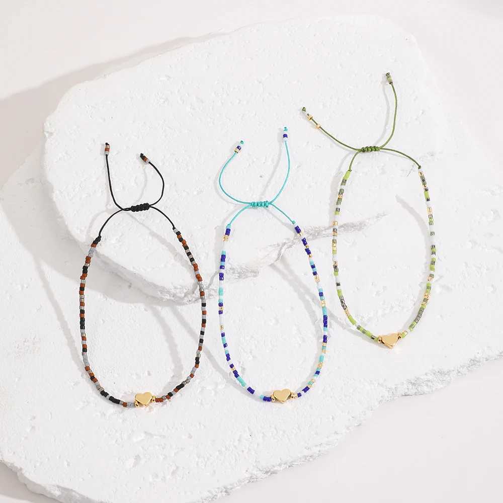 Minimalist Miyuki Bead Jewelry Dainty Heart Bracelets For Women Multicolor Colorful Boho Fashion Love Charm Friendship W250526