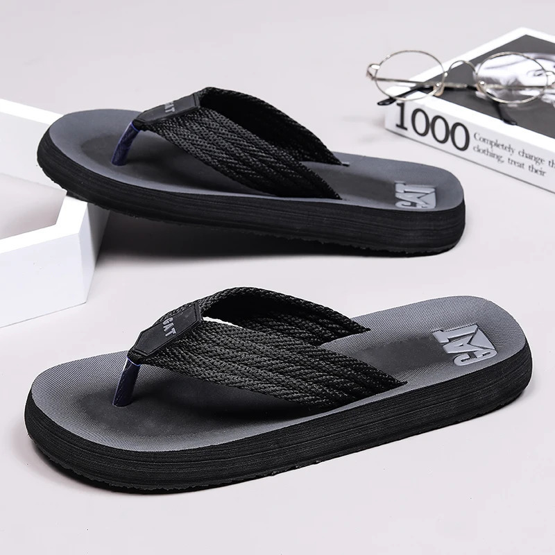 Flip-flops summer mens outdoor casual beach shoes breathable lightweight soft-soled slippers non-slip wear-resistant sandals 250526