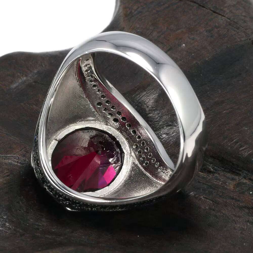 Sterling Jewelry Turkish Rings Sier Men Crystal Zircon Ring